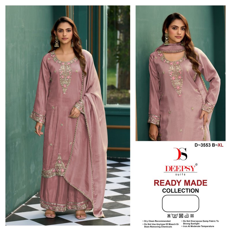 D 3553 A To D By Deepsy Viscose Tissue Silk Readymade Salwar Suits 